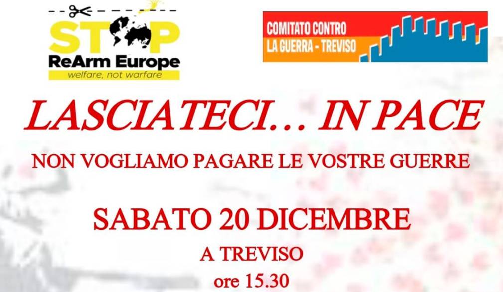 “Lasciateci... in pace. Non vogliamo pagare le vostre guerre”