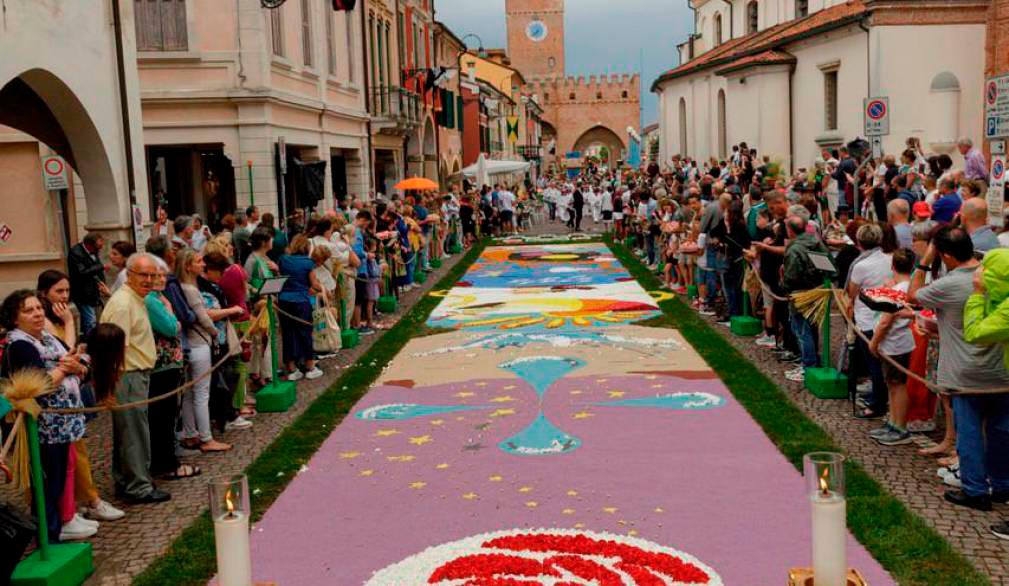 Noale: Infiorata speciale in piazza San Pietro Noale: Infiorata speciale in piazza San Pietro