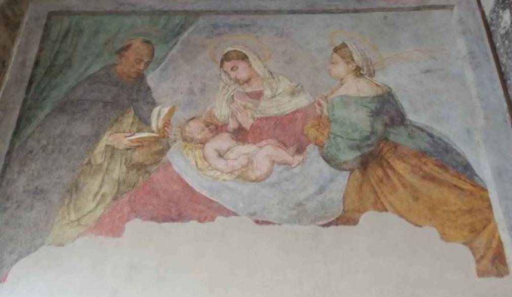 A Treviso affresco della scuola del Tiziano o del Pordenone scoperto dopo restauro A Treviso affresco della scuola del Tiziano o del Pordenone scoperto dopo restauro