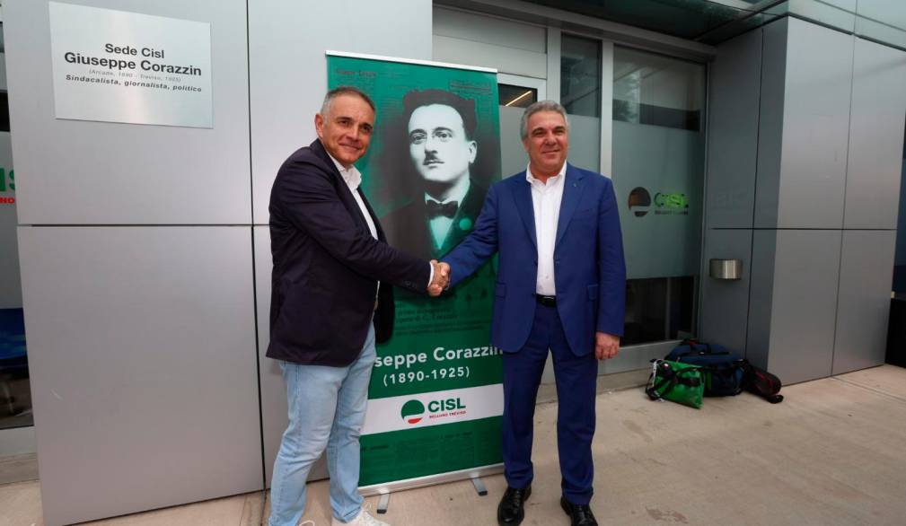 La sede della Cisl trevigiana intitolata a Giuseppe Corazzin La sede della Cisl trevigiana intitolata a Giuseppe Corazzin
