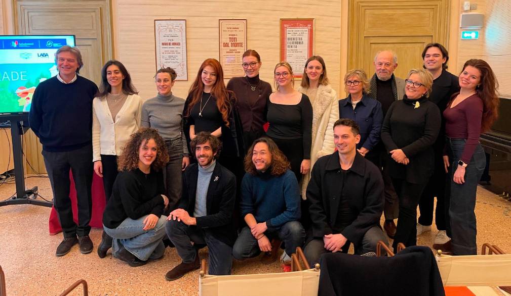 Uno scatto della presentazione alla stampa dell’opera Olimpiadi