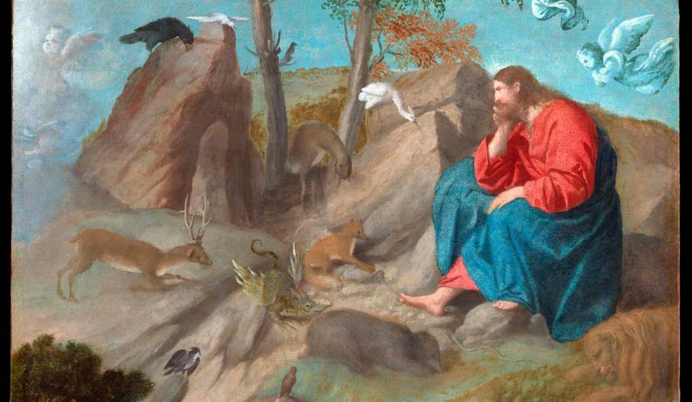 <i>Alessandro Bonvicino, detto Moretto da Brescia, “Gesù Cristo nel deserto con gli animali selvatici” 1540, Metropolitan Museum of Art, New York</i>