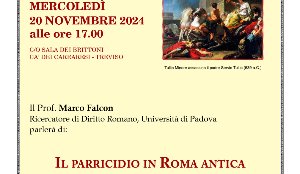 “Il parricidio in Roma antica “Il parricidio in Roma antica