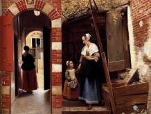 Pieter de Hoock “Cortile di una casa a Delft”, 1658, National Gallery, Londra
