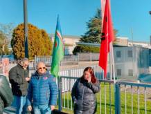 Sit-in davanti alla Bocon di Pieve di Soligo