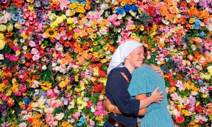Un “muro di fiori” a Lisbona per la Gmg (foto Sir/Siciliani Gennari)