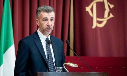 Gino Cecchettin alla Camera dei deputati in occasione della presentazione della Fondazione dedicata alla figlia Giulia, vittima di femminicidio. Cecchettin è il presidente onorario dell’Osservatorio