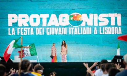 Gmg, la pallavolista Cristina Chirichella dal palco della festa degli italiani (foto Sir/Siciliani Gennari)