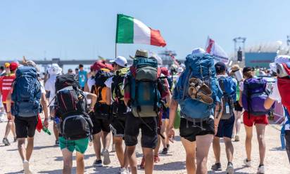 Lisbona, 05.08.2023. Giornata Mondiale della GioventÃ¹. GMG Lisbona 2023. La veglia di preghiera presieduta da Papa Francesco al parco Tejo.
