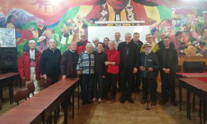 Foto di gruppo del vescovo Michele con i missionari fidei donum dell’America Latina