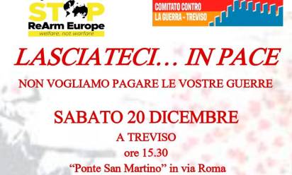 “Lasciateci... in pace. Non vogliamo pagare le vostre guerre”