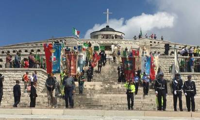 Cerimonia in cima Grappa nel centenario della Grande Guerra