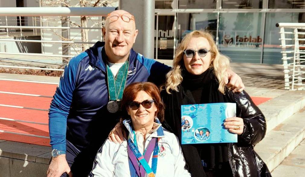 I campioni Daniele Scarpa e Sandra Truccolo con Giovanna Pastrega