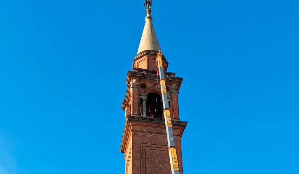 San Donà, aperto il cantiere, per il restauro del campanile, previsto dal Pnrr