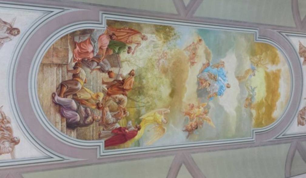 A Castelminio un nuovo maestoso soffitto, opera di Sergio Favotto