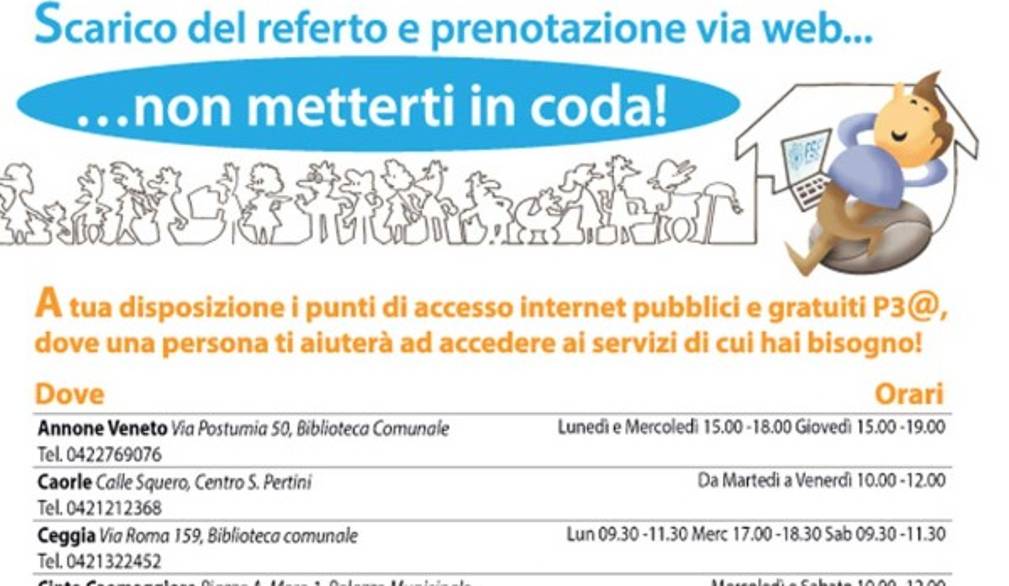 Veneto Orientale: i referti e le visite mediche si ritirano e si prenotano anche in Comune