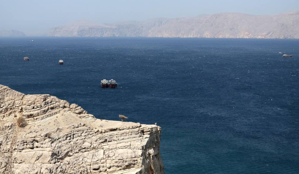 epa12194513 Ships in the Strait of Hormuz as seen from Khasab, Musandam Governorate, Oman, 24 June 2025. The Iranian parliament approved a measure to close the Strait of Hormuz following US strikes on three of Iran's key nuclear sites on 22 June 2025. Israel and Iran have been exchanging fire since Israel launched strikes across Iran on 13 June 2025. EPA/ALI HAIDER