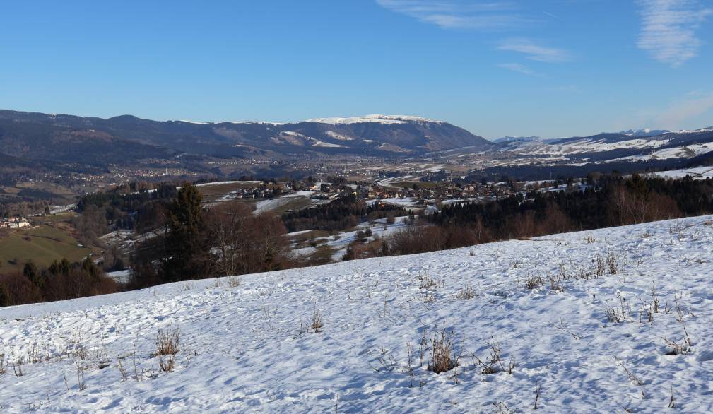L’altopiano di Asiago innevato solo parzialmente durante questo inverno