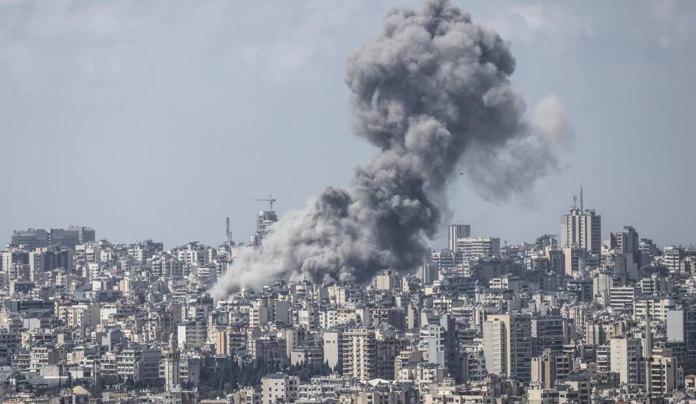 Smoke rises following Israeli airstrikes over Beirut and its southern suburbs on April 8, 2026. Israel launched a series of strikes on Beirut on April 8, hitting several parts of the capital as well as its southern suburbs, Lebanese state media reported. (Photo by anwar amro / AFP)