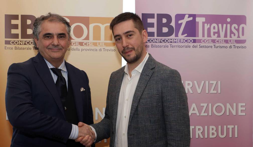 <b>Il presidente di EBiCom-EBt Treviso, </b>Alberto Irone (a dx), e il vicepresidente, Maurizio Piovesan (a sx)