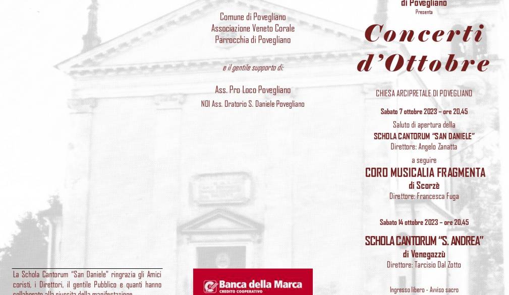 Concerti d’ottobre a Povegliano