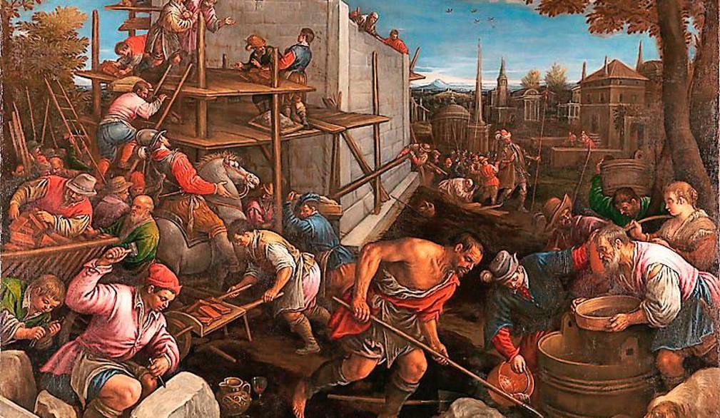 Leandro Bassano “La torre di Babele” 1600 circa, National Gallery, Londra.