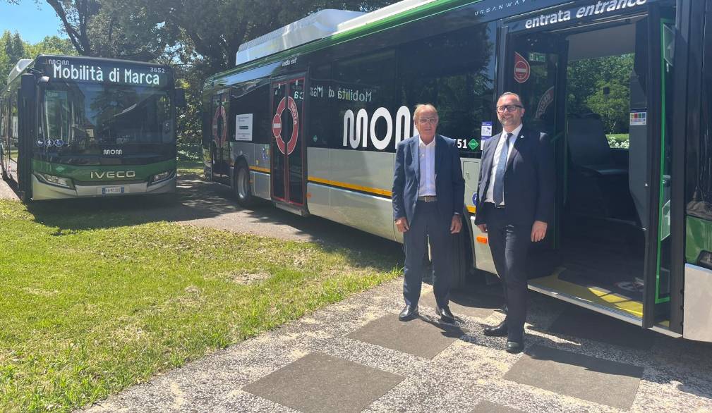 Giacomo Colladon, presidente di Mom (a sinistra) e Marco Donadel, presidente della Provincia di Treviso (a destra)