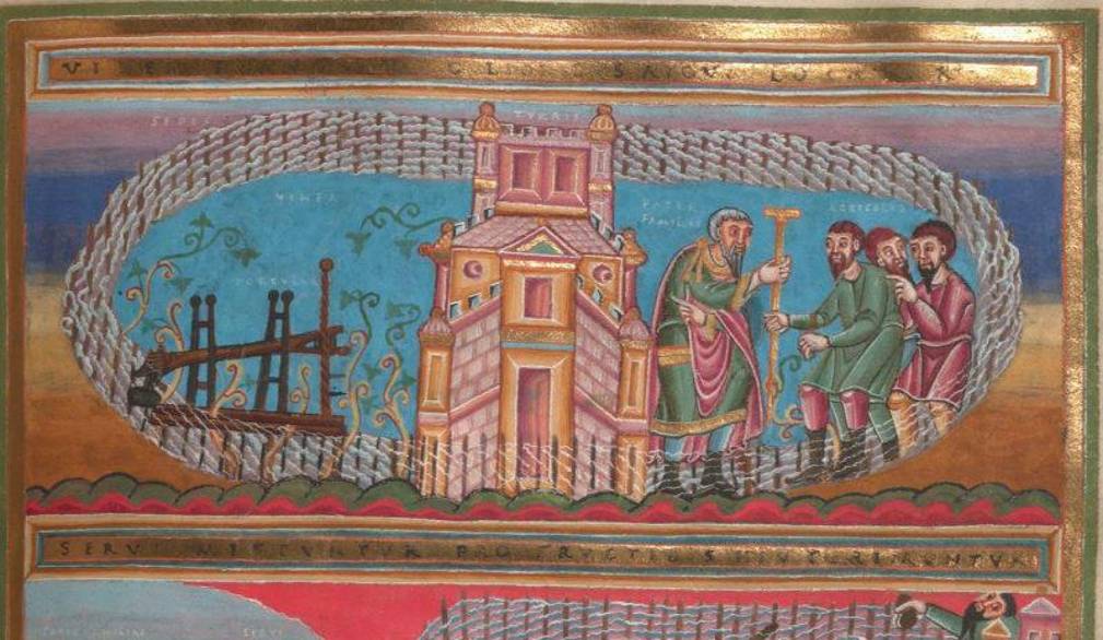 Codex Aureus di Echternach “La parabola dei vignaioli omicidi” 1030-1