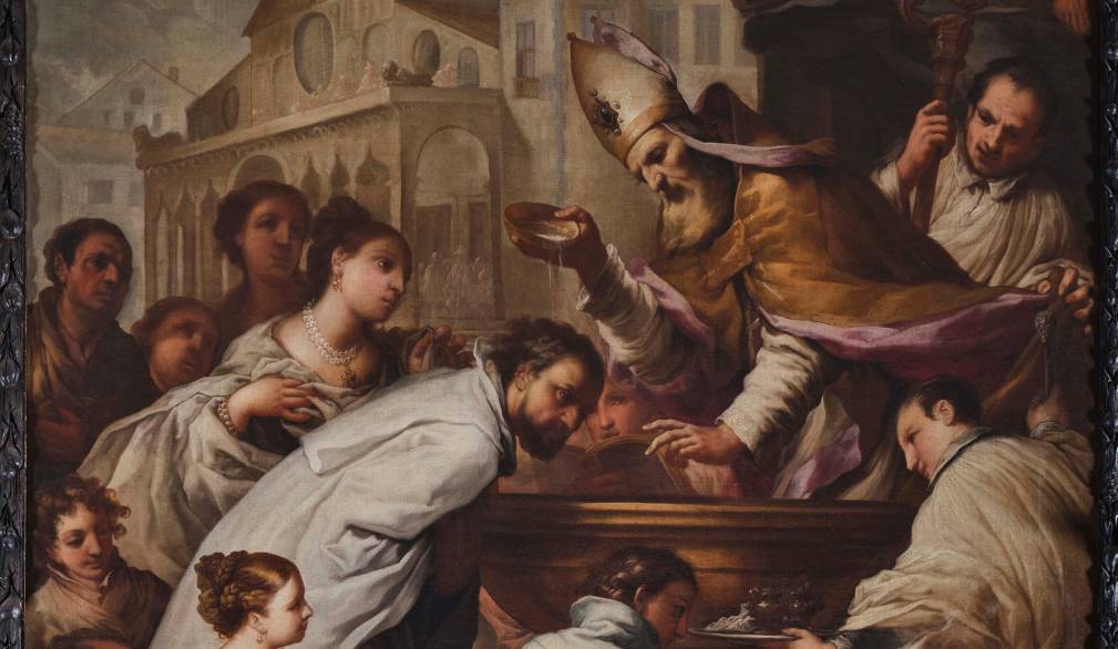 Antonio Zanchi “San Prosdocimo battezza il conte di Treviso” 1696, Cattedrale di Treviso