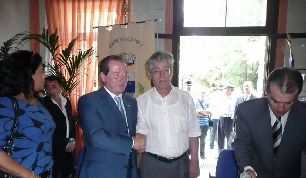 Umberto Bossi e Leonardo Muraro (presidente della Provincia) a Vallà di Riese