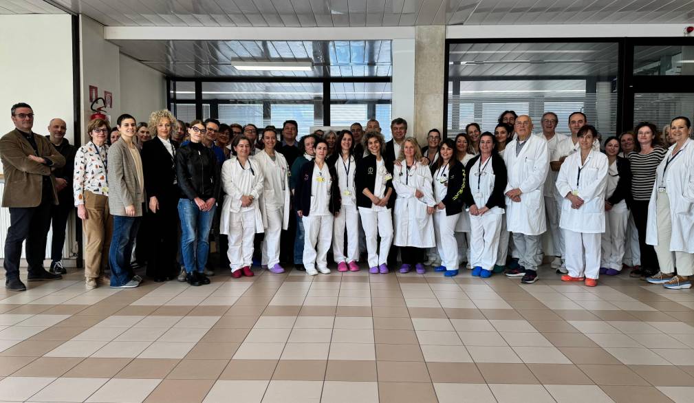 Foto di gruppo al presidio di Noale