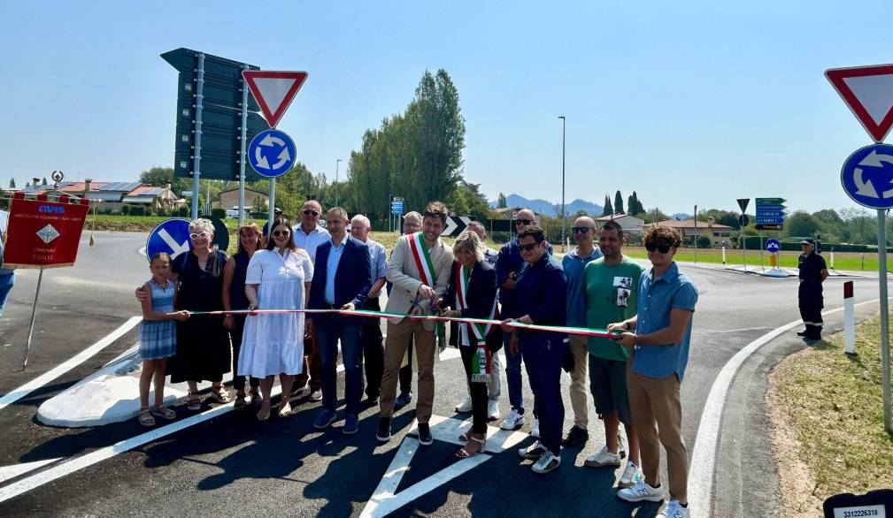 Inaugurata la nuova rotatoria tra Pieve del Grappa e Fonte