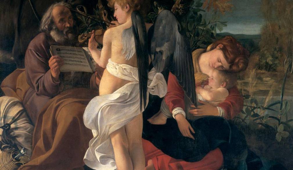 Caravaggio “Riposo durante la fuga in Egitto” 1597, Galleria Doria Pamphilj – Roma