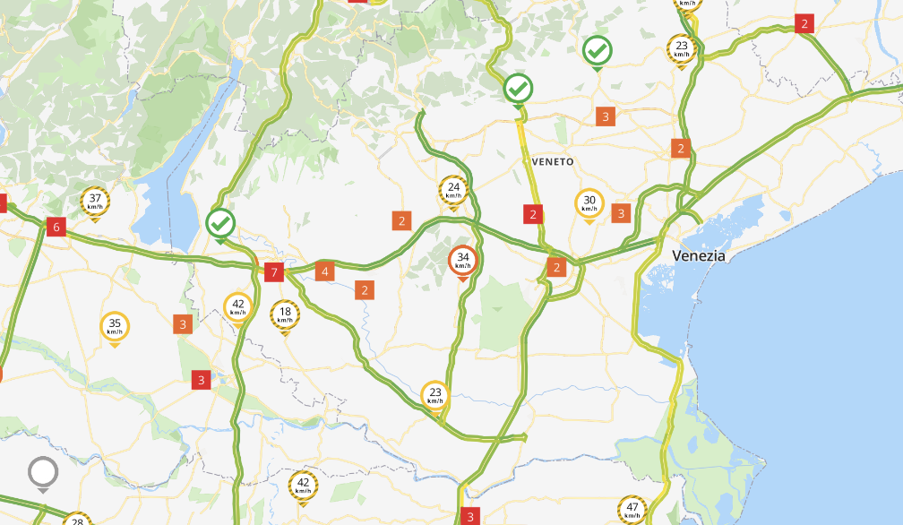 Regione, un sistema informativo online mette in rete le autostrade venete