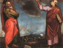 ﻿Tiziano Vecellio, “Madonna con Bambino in gloria e santi Andrea e Pietro” detta anche “pala di Serravalle”, 1542, chiesa di Santa Maria Nova, nel quartiere di Serravalle a Vittorio Veneto