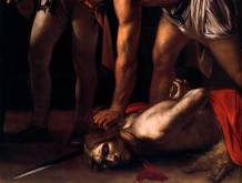 Caravaggio, “Decollazione di San Giovanni Battista (particolare)” 1608, Oratorio di San Giovanni Battista dei Cavalieri, Concattedrale di San Giovanni, La Valletta (Malta)