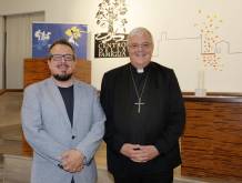 Adriano Bordignon con il vescovo Michele Tomasi