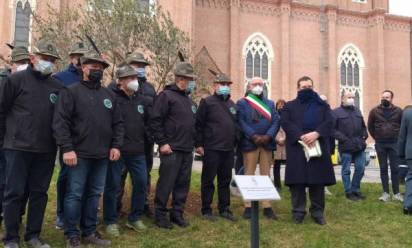 Un ulivo di fronte al Duomo di Montebelluna per ricordare le vittime del Covid