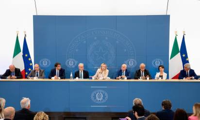 Conferenza stampa dopo il Consiglio dei ministri che ha approvato il cosiddetto decreto Caivano - Foto: Presidenza del Consiglio dei Ministri