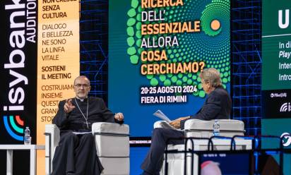 Rimini, 20 agosto 2024. Il card. Pizzaballa, Patriarca Latino di Gerusalemme, apre il Meeting di Comunione e Liberazione.