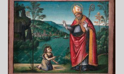Bernardino Di Betto, detto il Pinturicchio, “Visione di sant’Agostino”, predella della pala di santa Maria dei fossi, 1496 - 498, Galleria Nazionale Umbra, Perugia
