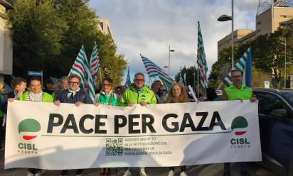 Cisl, a Mestre fiaccolata per Gaza