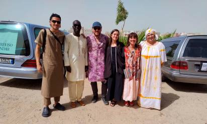 La carovana che ha viaggiato per 11 giorni, per portare i due carri funebri da Treviso a Saint Louis, in Senegal