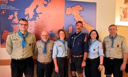 Franco Caldato (terzo da destra) con la nuova presidenza Fse