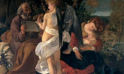 Caravaggio “Riposo durante la fuga in Egitto” 1597, Galleria Doria Pamphilj – Roma