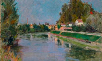 Nino Springolo, Il Sile d’autunno, 1935 Olio su tavola, Musei Civici di Treviso