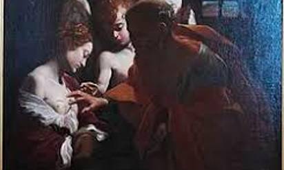 Giovanni Lanfranco “Sant’Agata visitata in carcere da san Pietro”, 1614, Galleria Nazionale - palazzo della Pilotta - Parma
