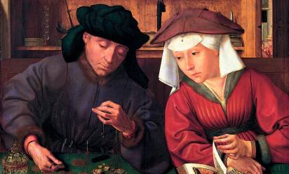 Quentin Massys, “Il cambiavalute e sua moglie”, 1514, Museo del Louvre, Parigi.