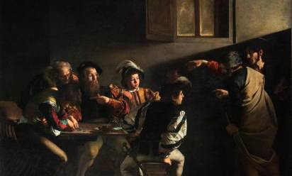 Michelangelo Merisi da Caravaggio “Vocazione di San Matteo” 1600, Cappella Contarelli, San Luigi dei Francesi - Roma