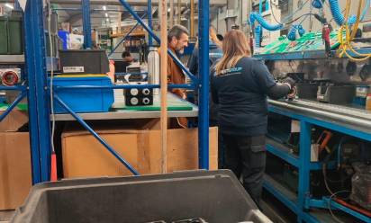Il sindaco di San Donà, Alberto Teso, in visita allo stabilimento sandonatese della Lafert